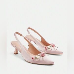 flower slingbacks
